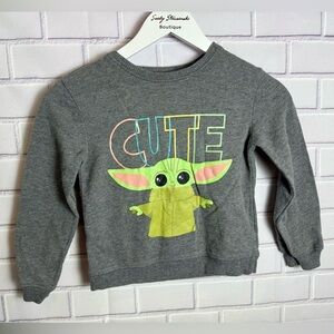 Star Wars Baby Yoda Grogu Sweatshirt - Gray Size 6/6X